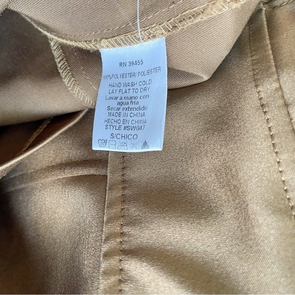 NWOT Strapless Golden Brown Feather Bust Mini Dress - Picture 12 of 12